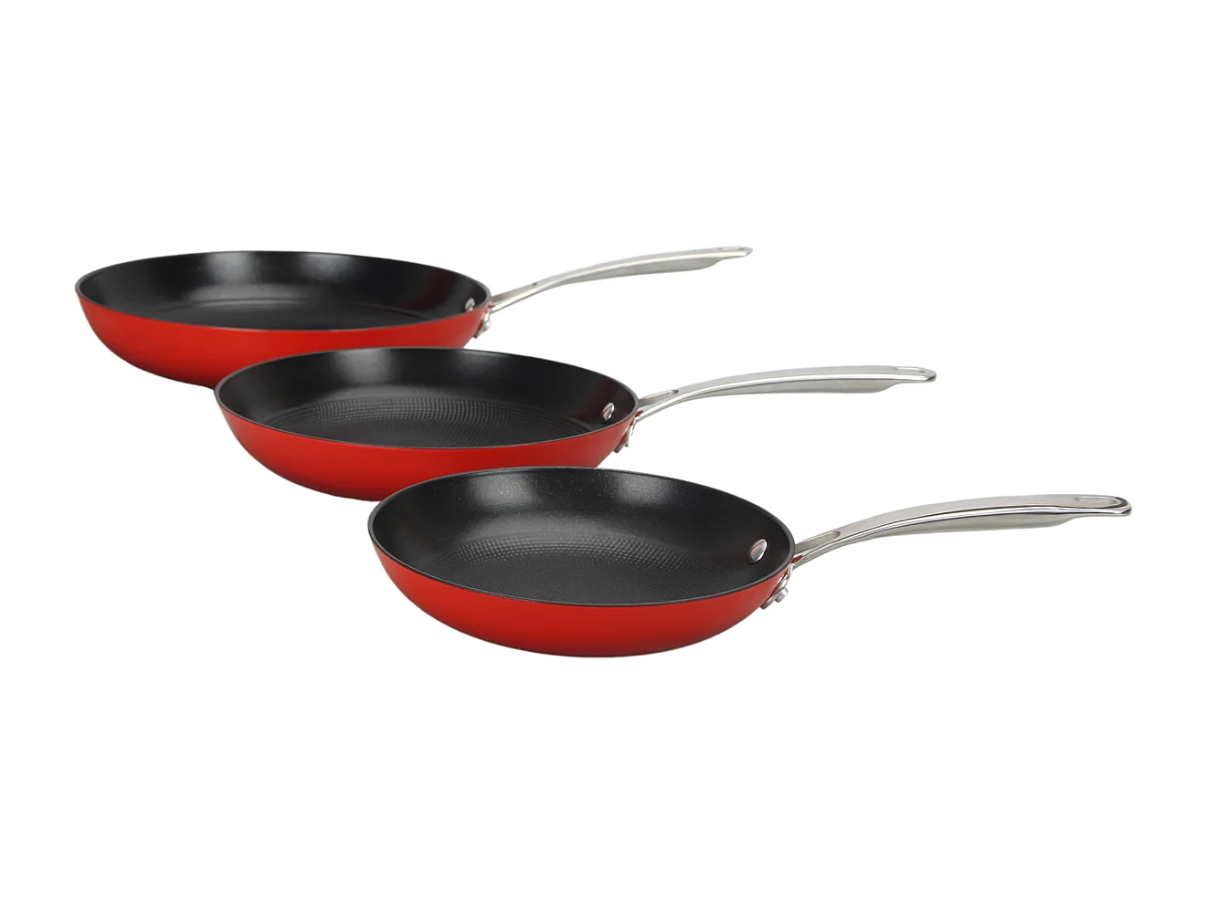 Set de 3 poêles rouge 20/24/28cm - " Red AirIron"