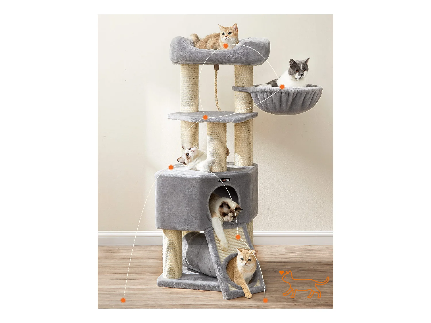 Grattoir pour chat - gris clair