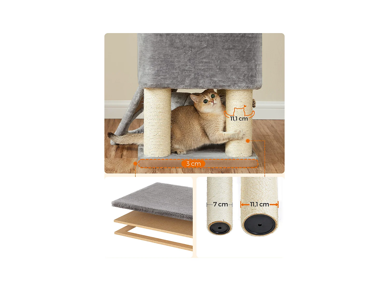 Grattoir pour chat - gris clair