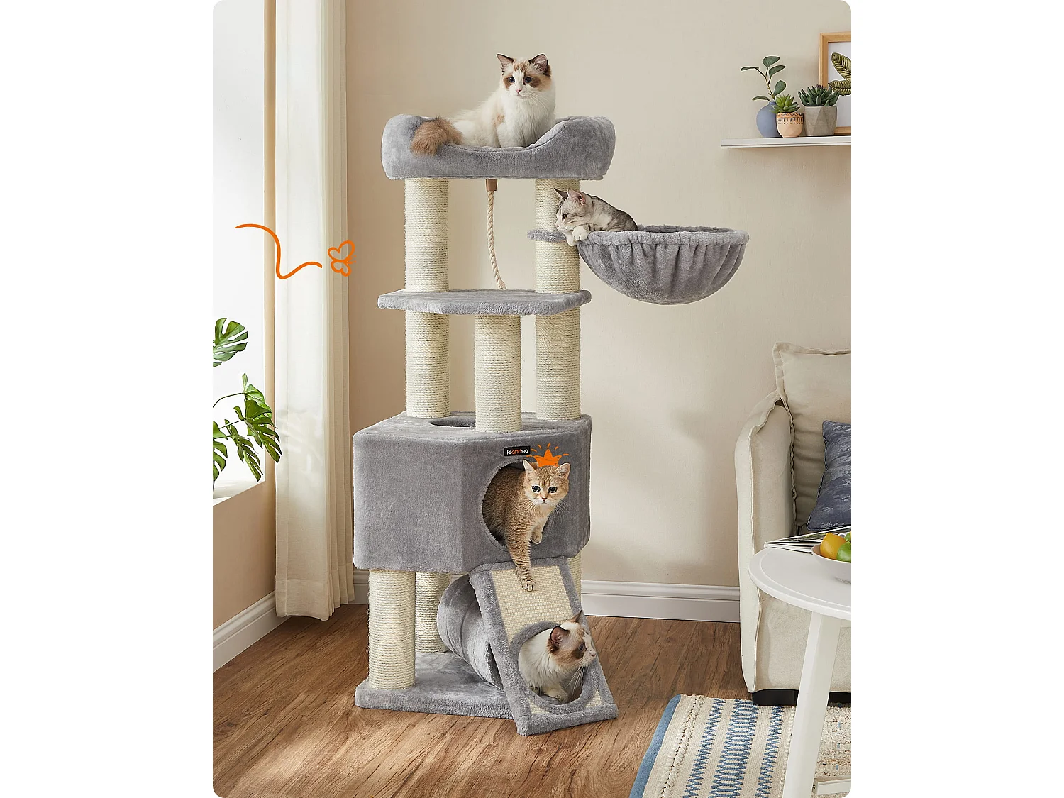 Grattoir pour chat - gris clair