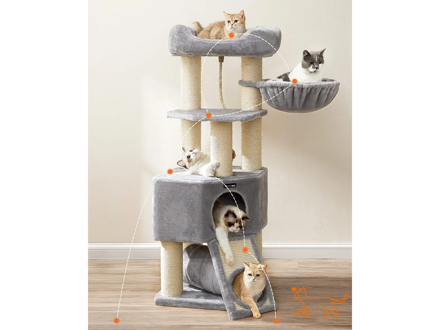 Grattoir pour chat - gris clair