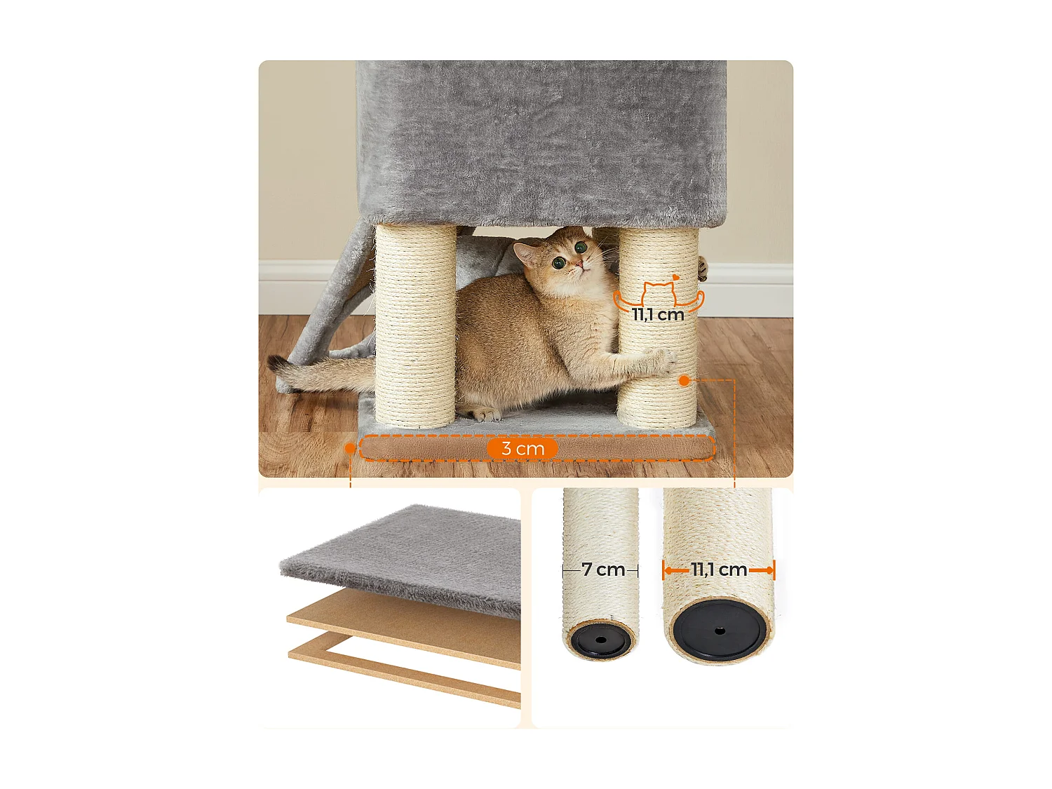 Grattoir pour chat - gris clair