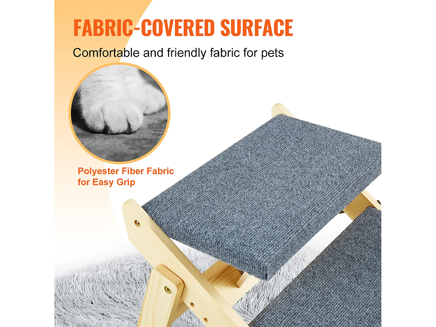 Scale per Cani, SucceBuy Scale in Legno per Animali Domestici 2 Gradini 2 in 1 Pieghevoli, Capacità 50 kg