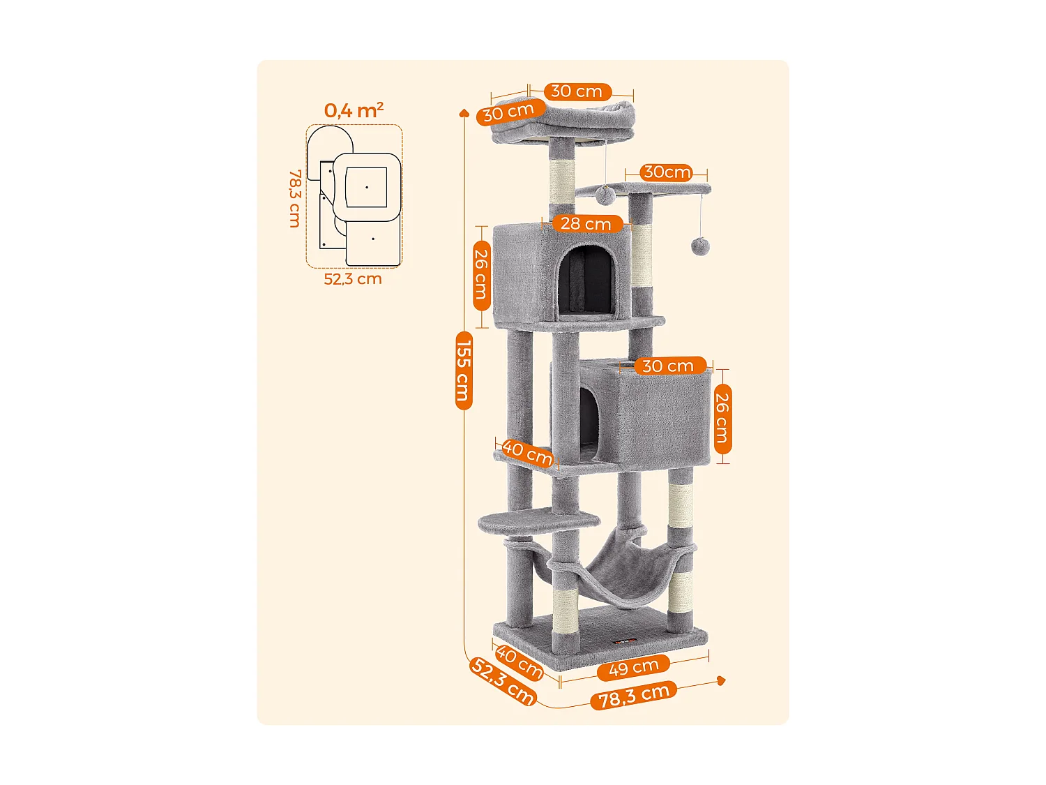 Grattoir - gris clair/beige