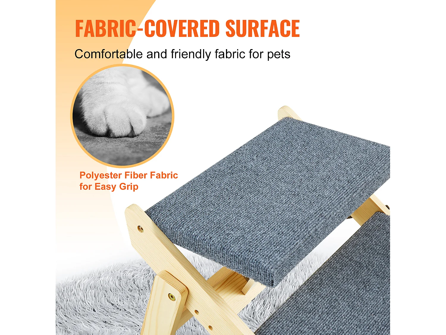 Escaleras para Perros SucceBuy Pet Step de 4 Escalones, 2 en 1, Plegables, de Madera, 68 kg