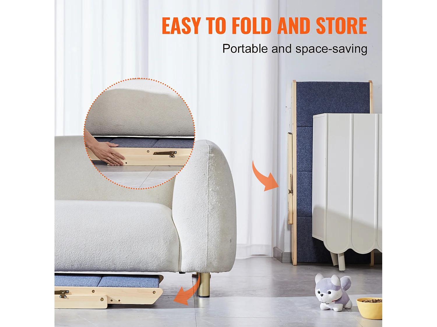 Escaleras para Perros SucceBuy Pet Step de 4 Escalones, 2 en 1, Plegables, de Madera, 68 kg