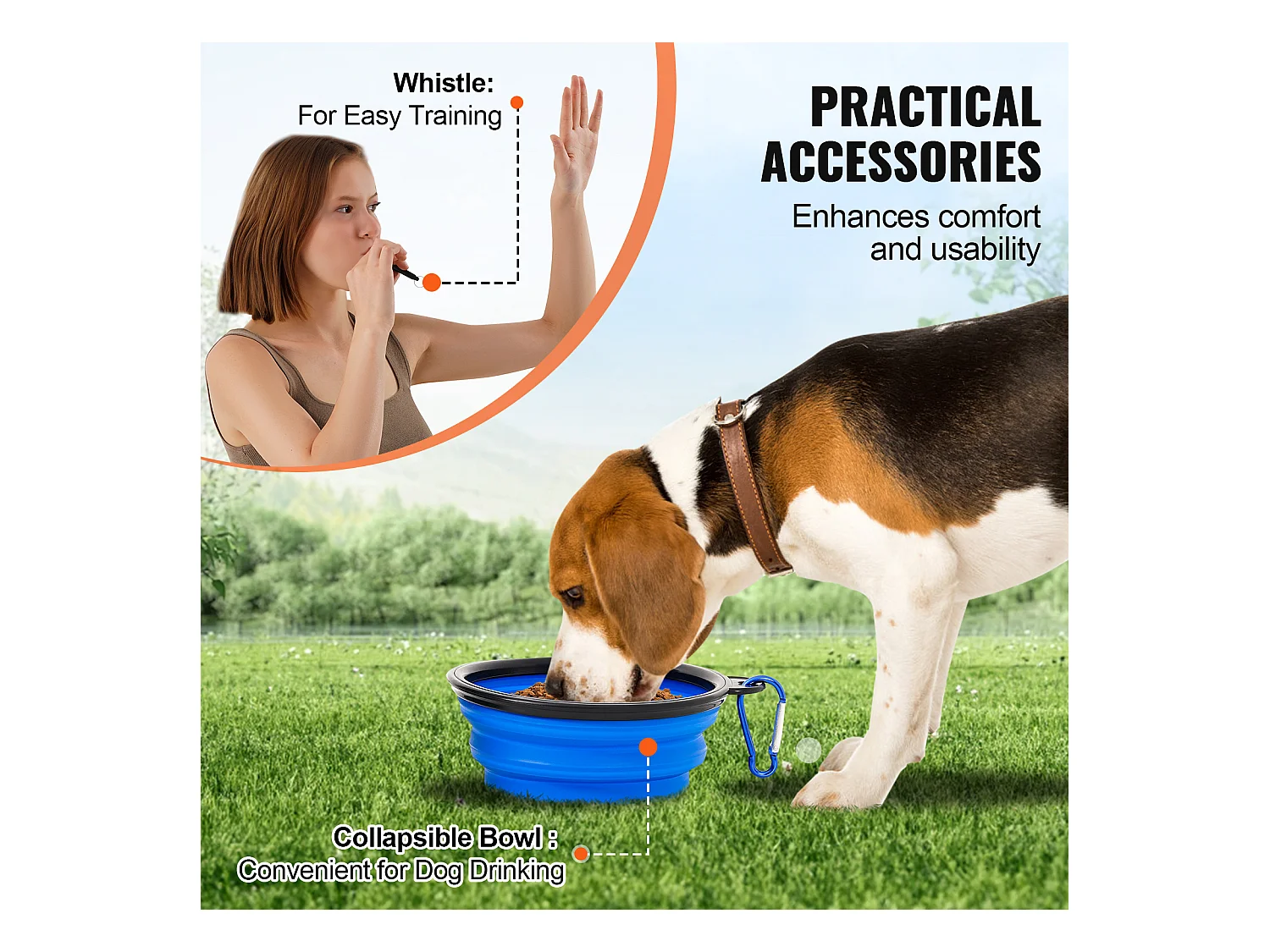 Kit d'Agilité, SucceBuy Dog Agility Training Equipment, Ensemble de 5 Pièces avec Tunnel de Haies et Cercau de Saut