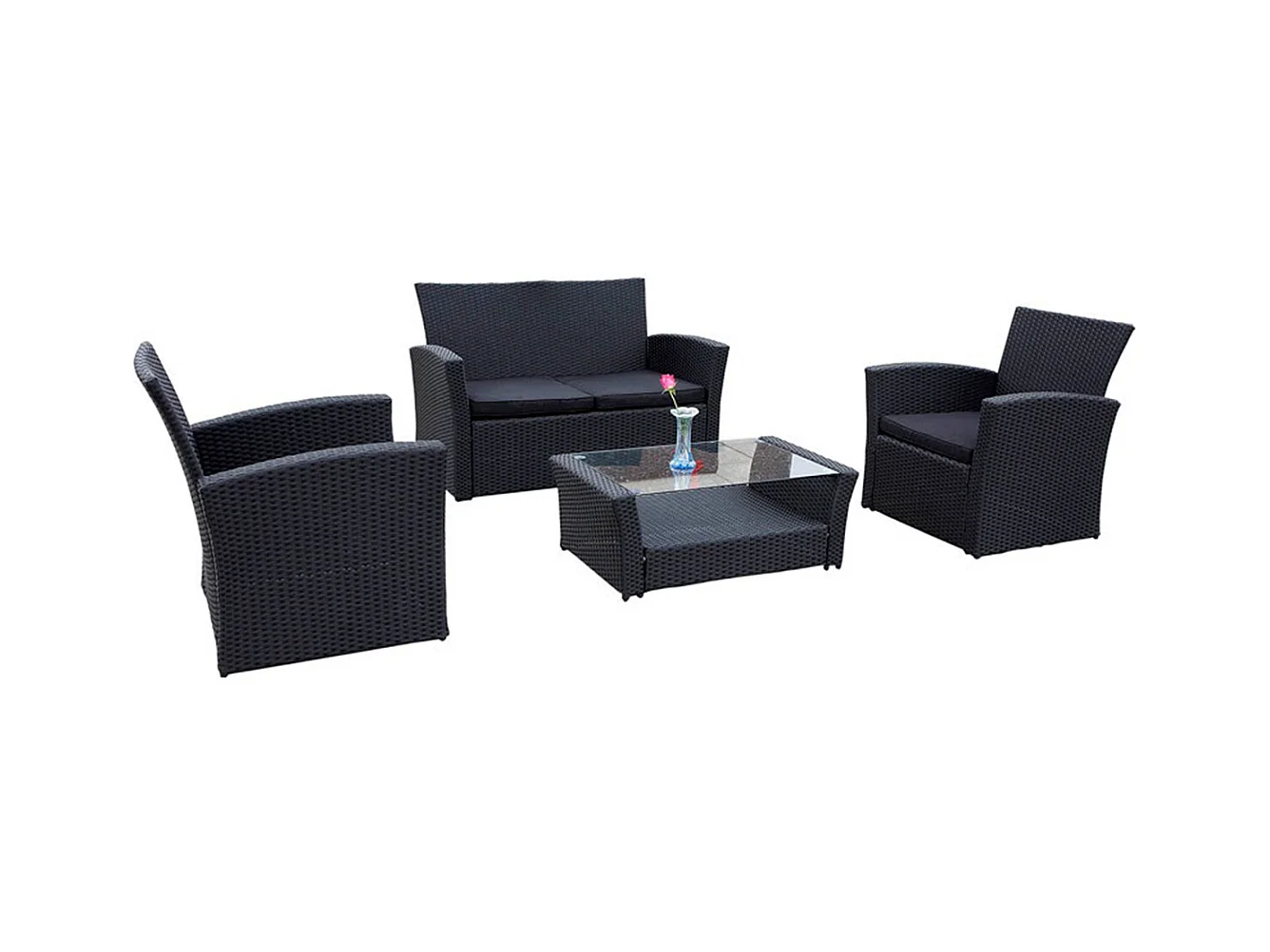 Set de terraza 4 plazas Firenze Negro