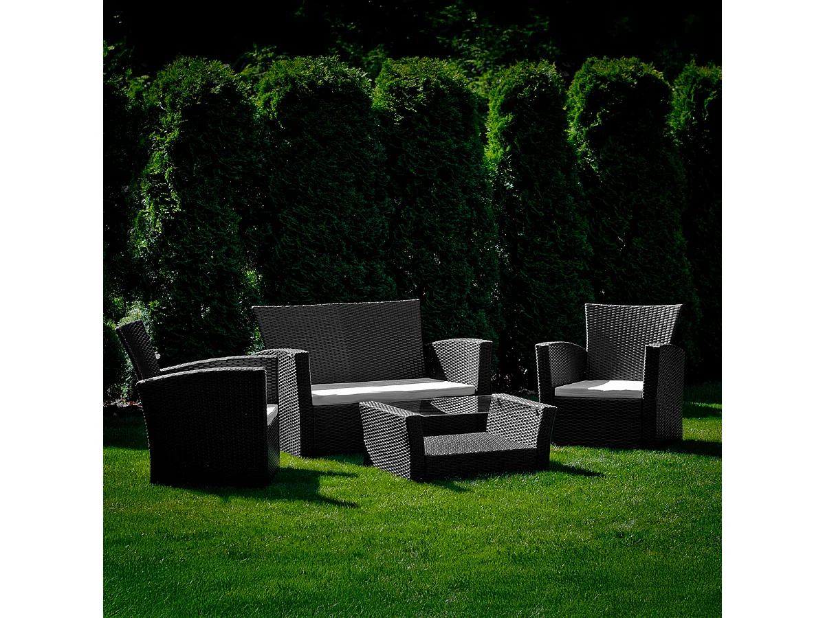 Tuinmeubelset Firenze 4 zits Zwart