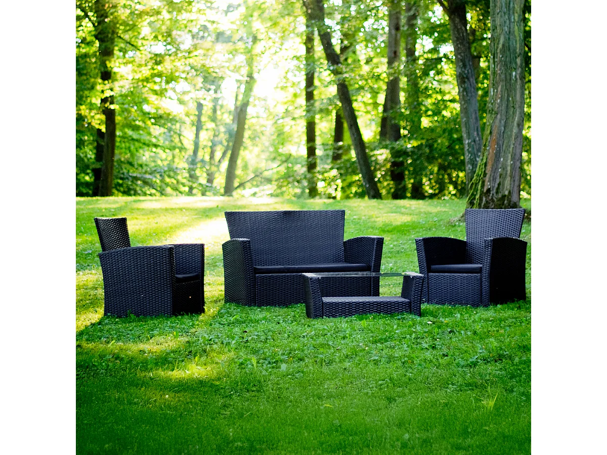 Tuinmeubelset Firenze 4 zits Zwart