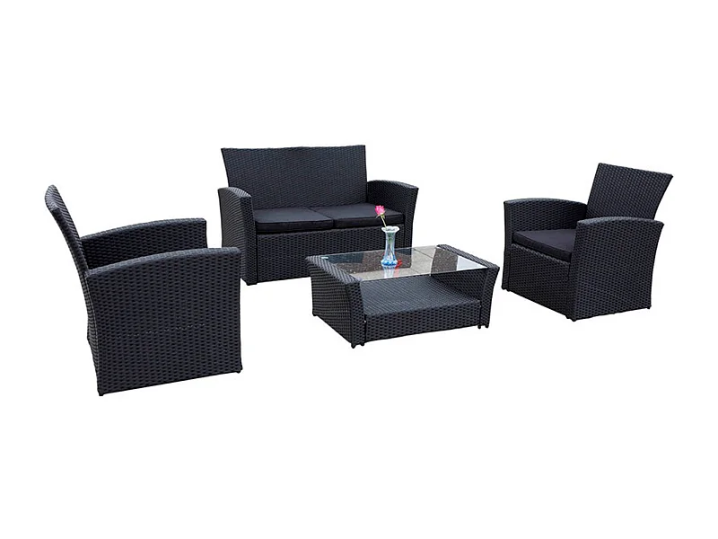Tuinmeubelset Firenze 4 zits Zwart