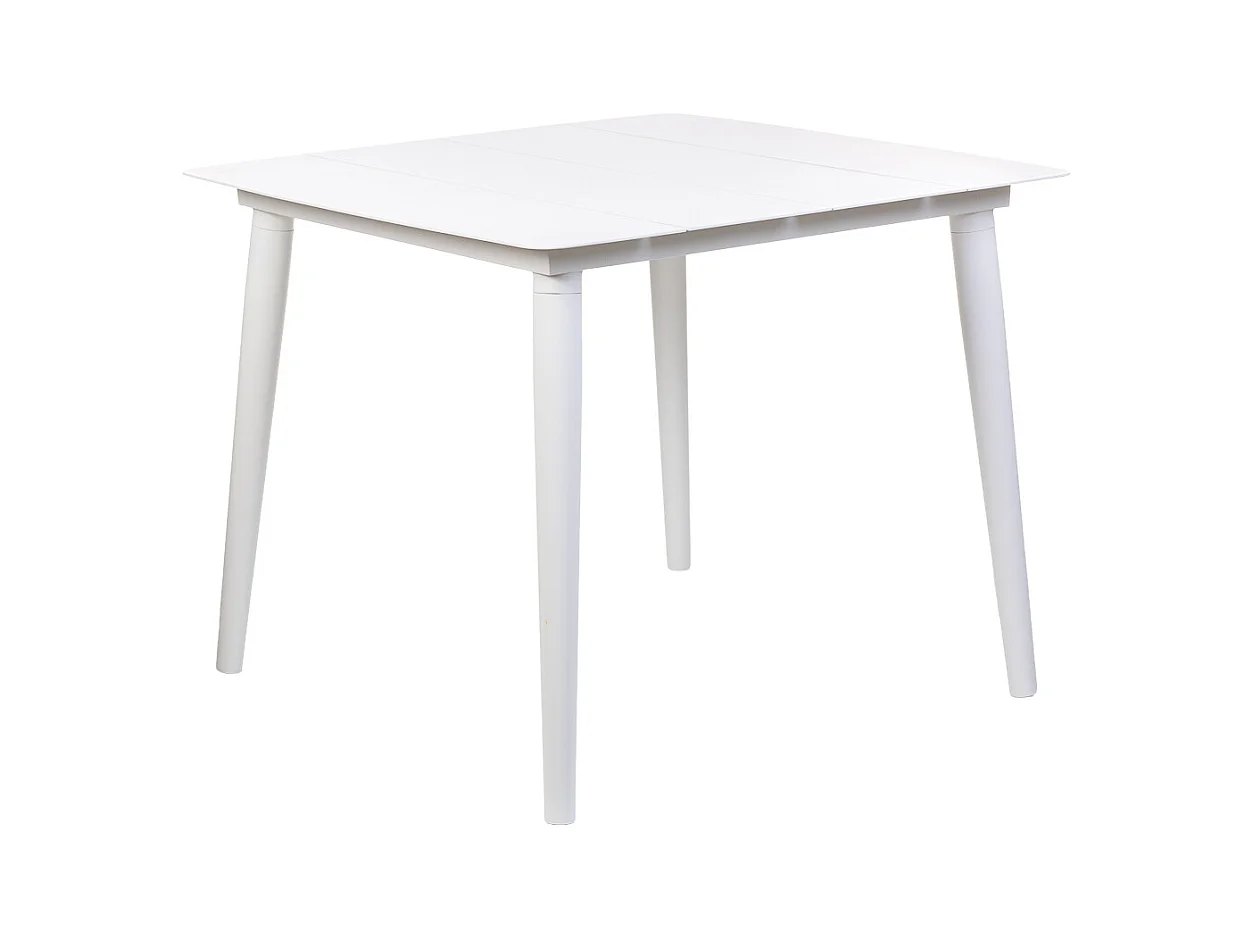 Table et 4 chaises multicolore, table : 90x90x74.chaises(4) : 56x60x78