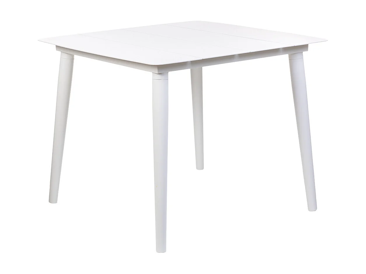 Mesa e 4 cadeiras branca e cinzenta, mesa: 90x90x74, cadeira (4): 56x60x78h cm