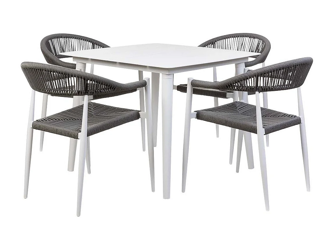 Set tavolo e 4 sedie multicolore, tavolo: 90x90x74.sedia(4): 56x60x78