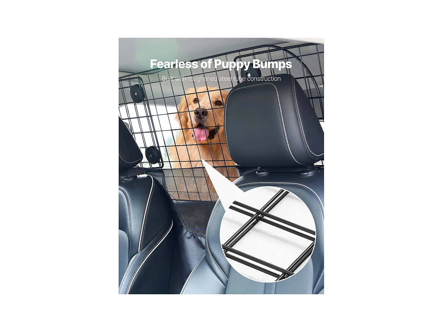 Sécurité Barre Réglable pour Chien SucceBuy Barrière de Sécurité pour Chien - 89.9 à 153.9 cm (35,4 à 60,6 Pouces) Réglable pour Camions et VUS