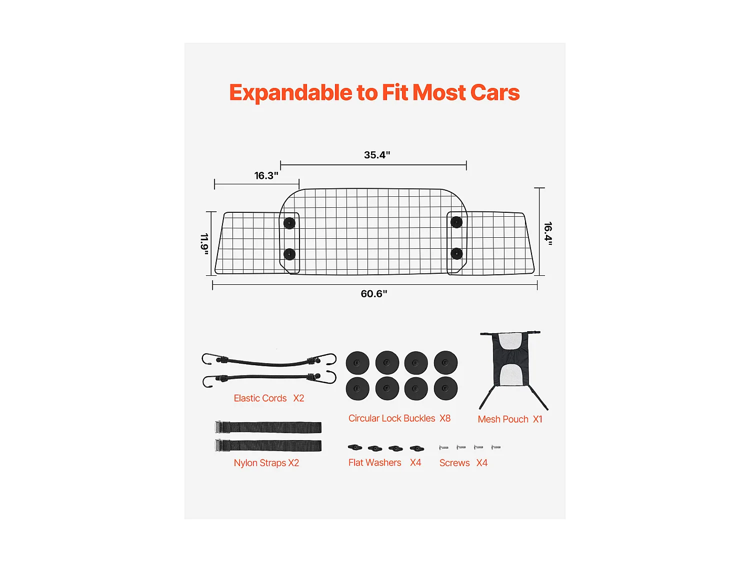 Verstellbarer Sicherheitsbügel für Hunde SucceBuy Hundeschutzgitter – 89.9 cm bis 153.9 cm Verstellbar für LKW und SUVs