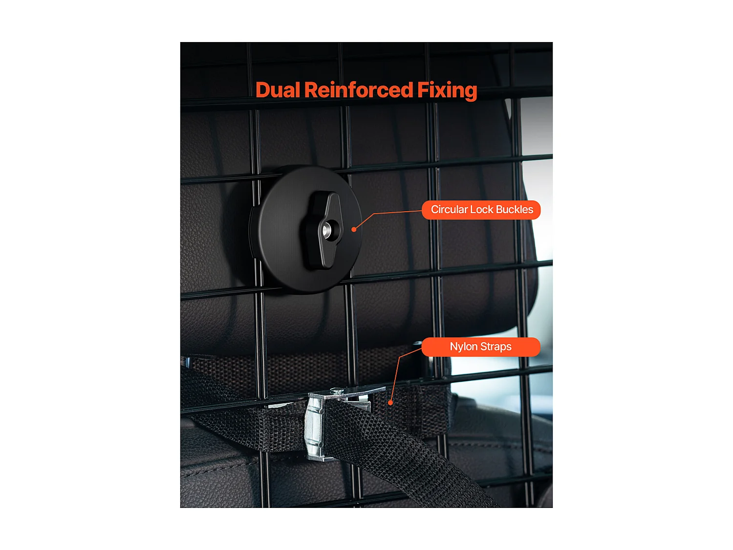 Verstellbarer Sicherheitsbügel für Hunde SucceBuy Hundeschutzgitter – 89.9 cm bis 153.9 cm Verstellbar für LKW und SUVs