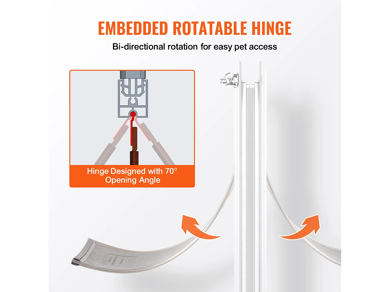 Porte pour Animaux SucceBuy, Chatière pour Animaux de Compagnie, Taille L, avec Serrure et Rabat Magnétique, Cadre en Aluminium