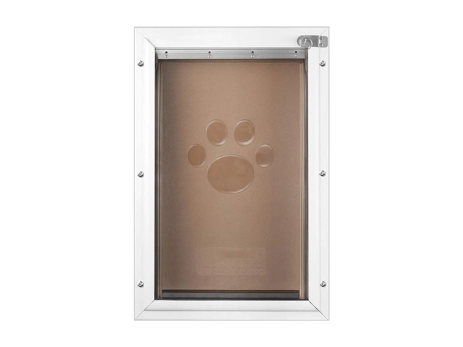 Porte pour Animaux SucceBuy, Chatière pour Animaux de Compagnie, Taille L, avec Serrure et Rabat Magnétique, Cadre en Aluminium