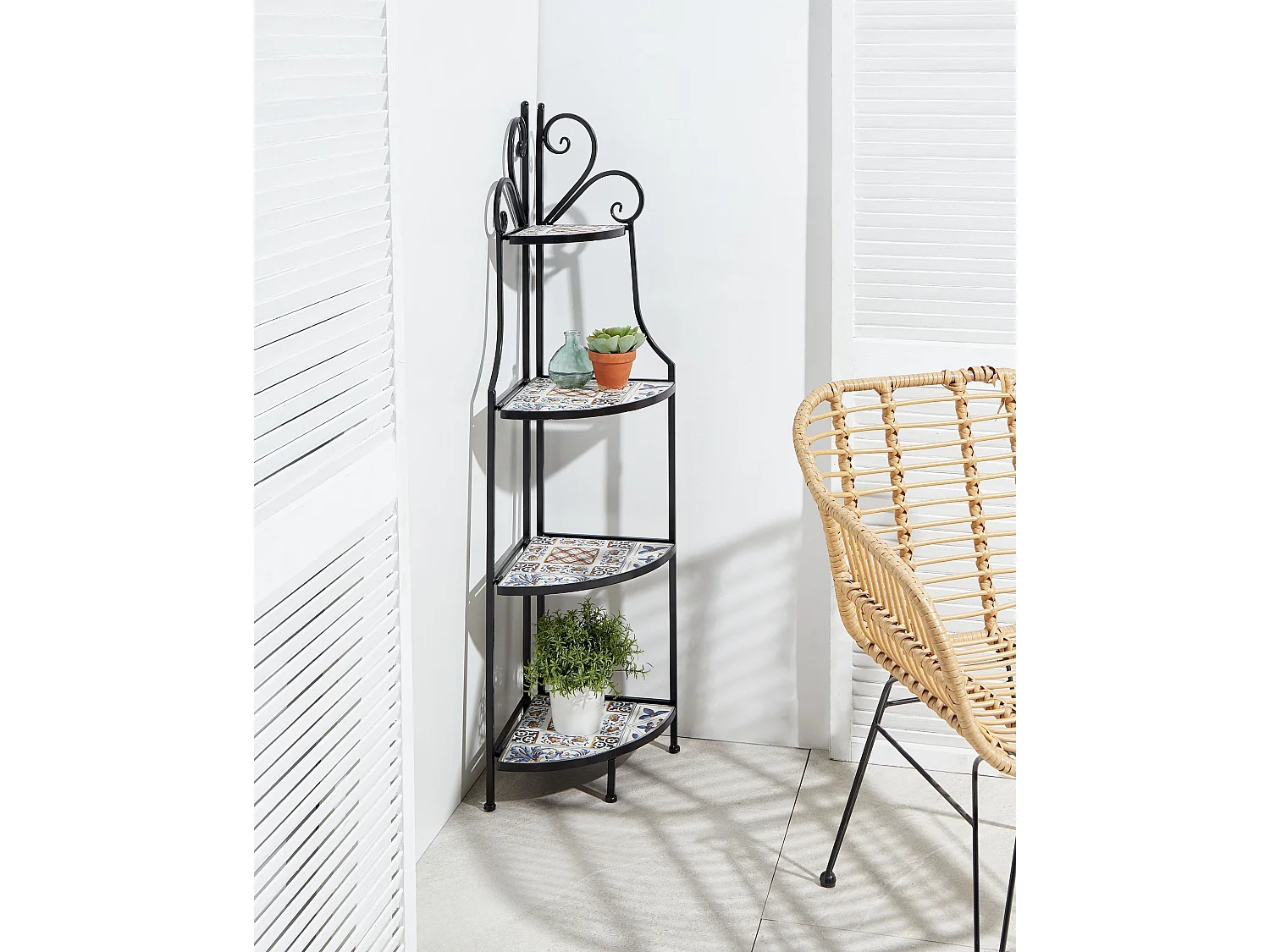 Regal FAVARA Metall 43 cm 32 cm Schwarz