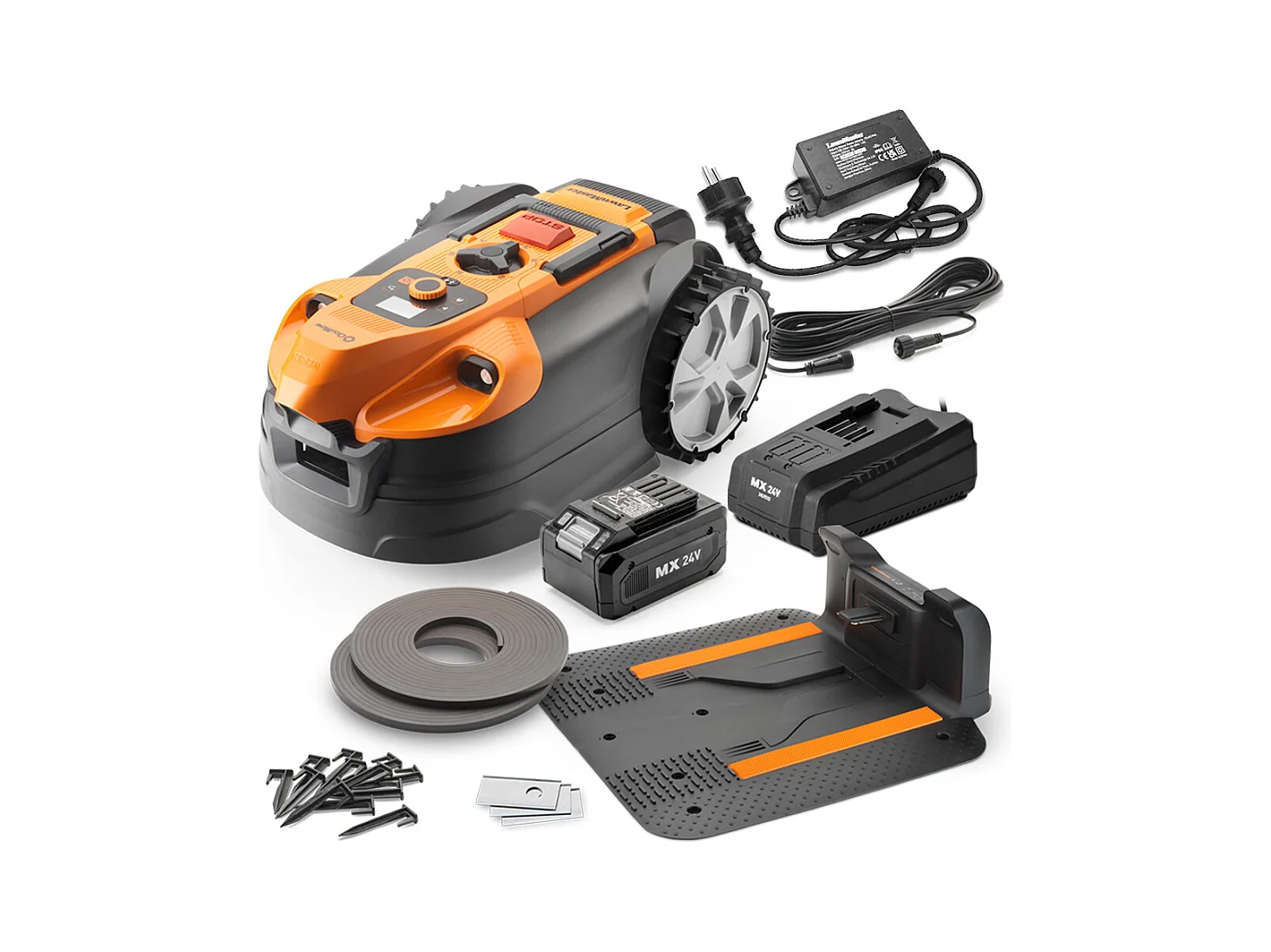 Robot tondeuse autonome 24V avec station de charge, sans fil périmétrique - Le robot le plus simple du marché