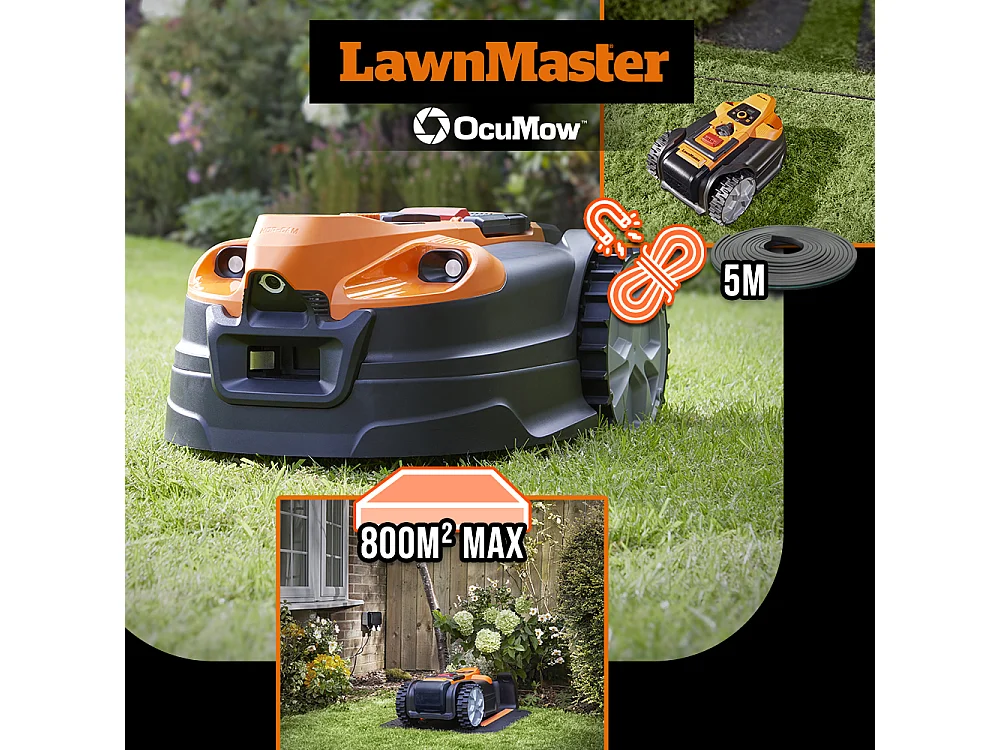 Robot tondeuse autonome 24V avec station de charge, sans fil périmétrique - Le robot le plus simple du marché