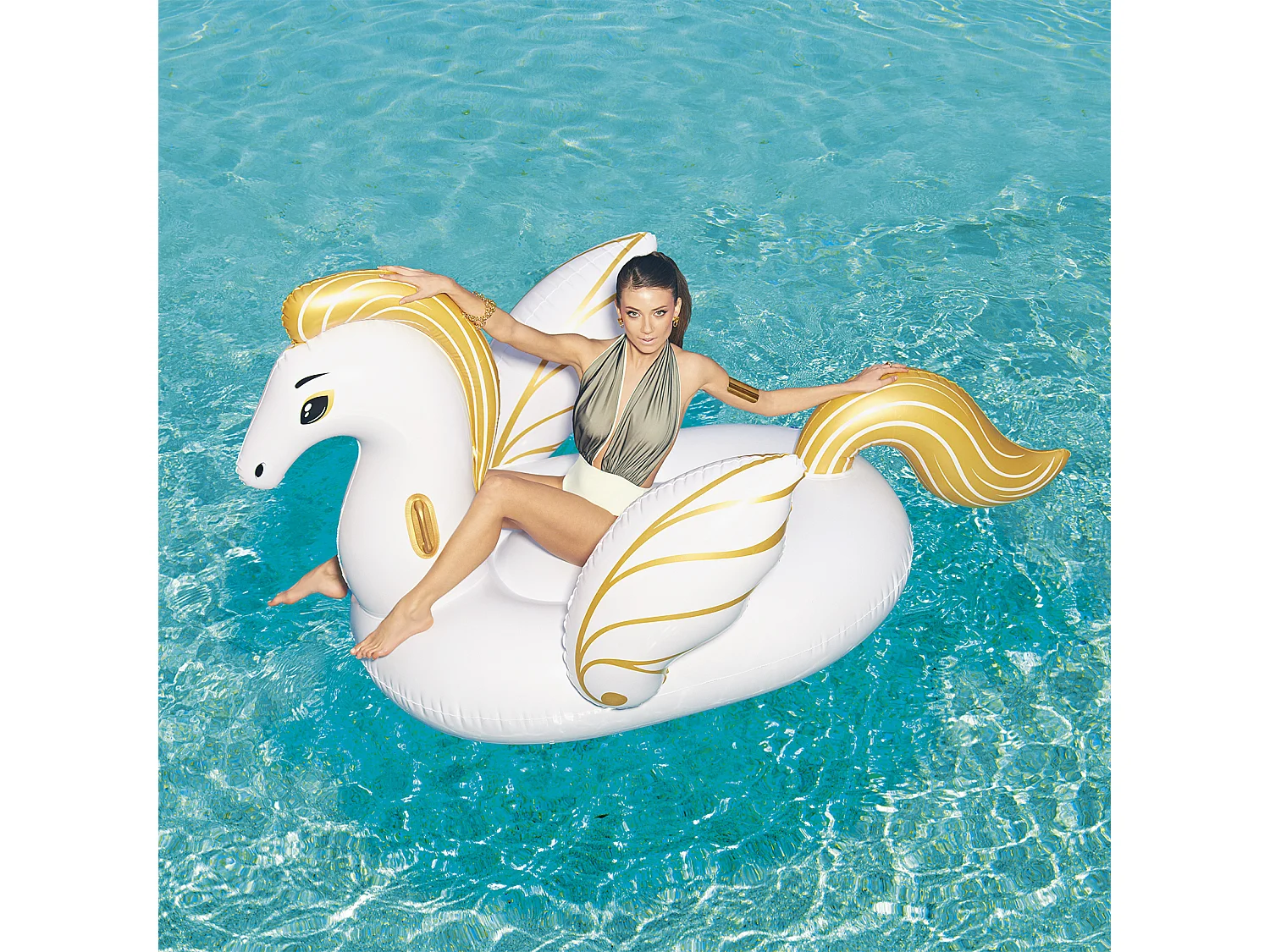 Grand cheval Pégase à chevaucher - 231 x 150 cm