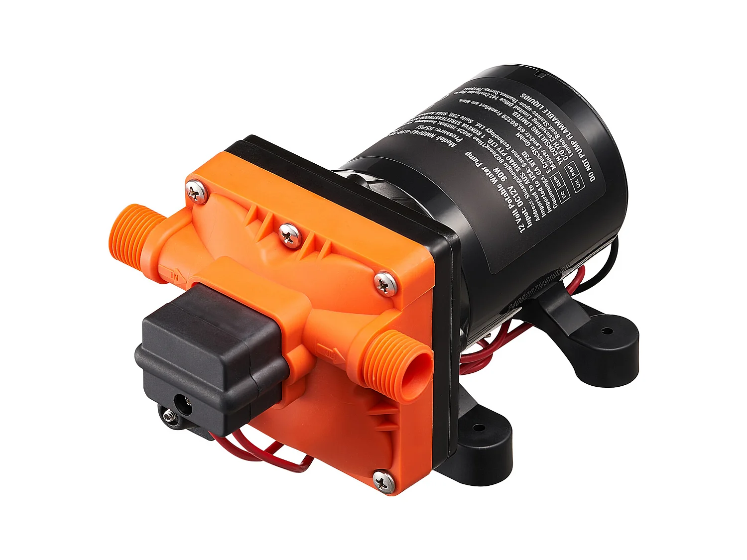 Pompe à Eau à Membrane SucceBuy 12 V, 3 GPM (11,36 L/min), Pompe CC à 4 Chambres, Pressostat Réglable 40-100 PSI, 55 PSI, port MNPT 1.27cm