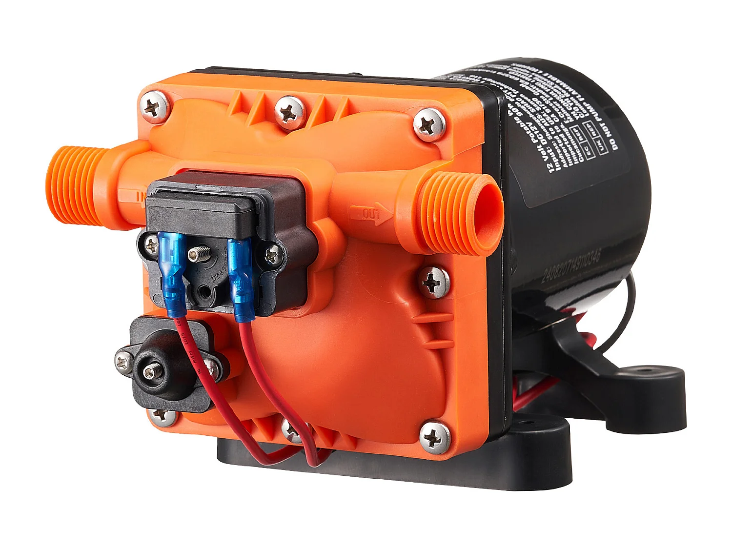 Pompe à Eau à Membrane SucceBuy 12 V, 3 GPM (11,36 L/min), Pompe CC à 4 Chambres, Pressostat Réglable 40-100 PSI, 55 PSI, port MNPT 1.27cm