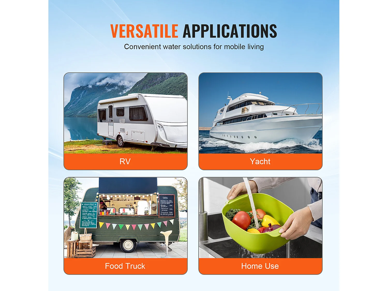 Pompe à Eau à Membrane SucceBuy 12 V, 3 GPM (11,36 L/min), Pompe CC à 4 Chambres, Pressostat Réglable 40-100 PSI, 55 PSI, port MNPT 1.27cm