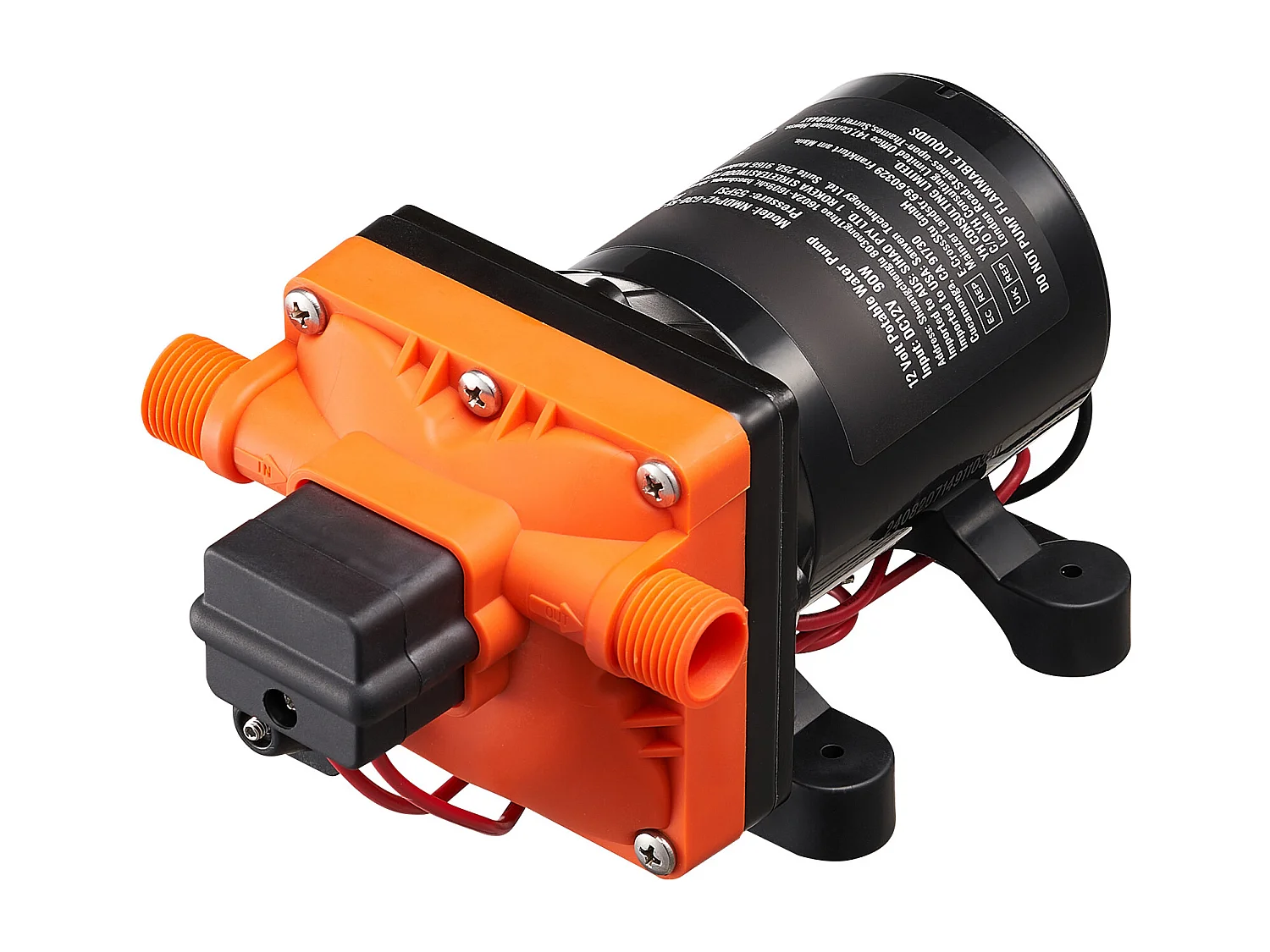 Pompe à Eau à Membrane SucceBuy 12 V, 3 GPM (11,36 L/min), Pompe CC à 4 Chambres, Pressostat Réglable 40-100 PSI, 55 PSI, port MNPT 1.27cm