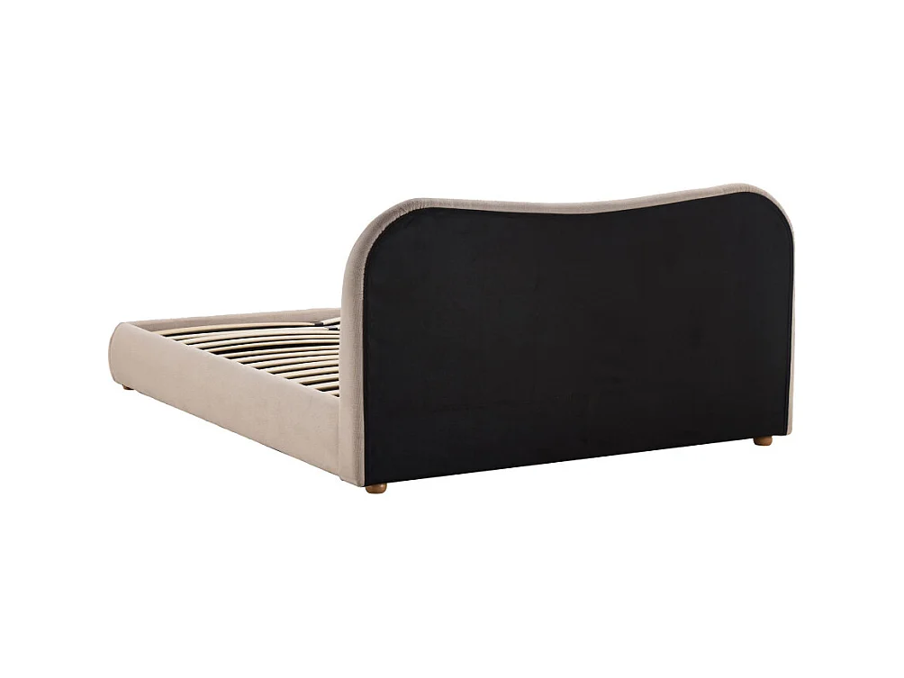 Napo - Lit coffre en tissu 140x190cm - Beige