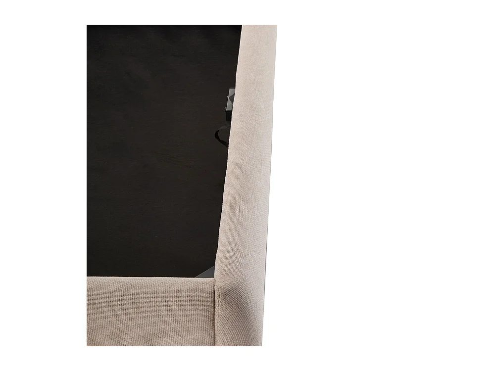 Napo - Lit coffre en tissu 140x190cm - Beige