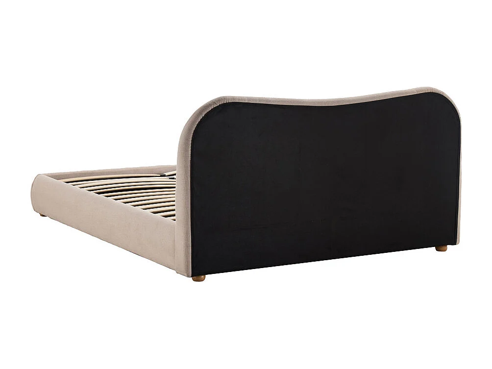 Napo - Lit coffre en tissu 140x190cm - Beige