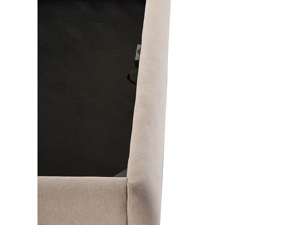 Napo - Lit coffre en tissu 140x190cm - Beige