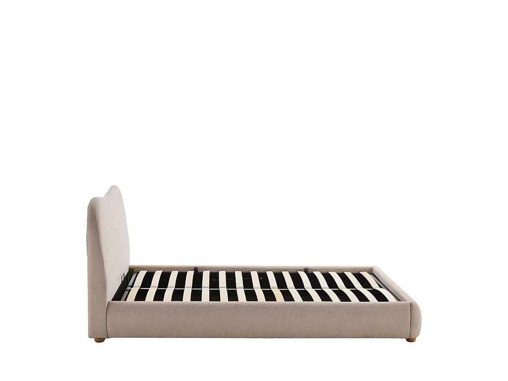 Napo - Lit coffre en tissu 140x190cm - Beige