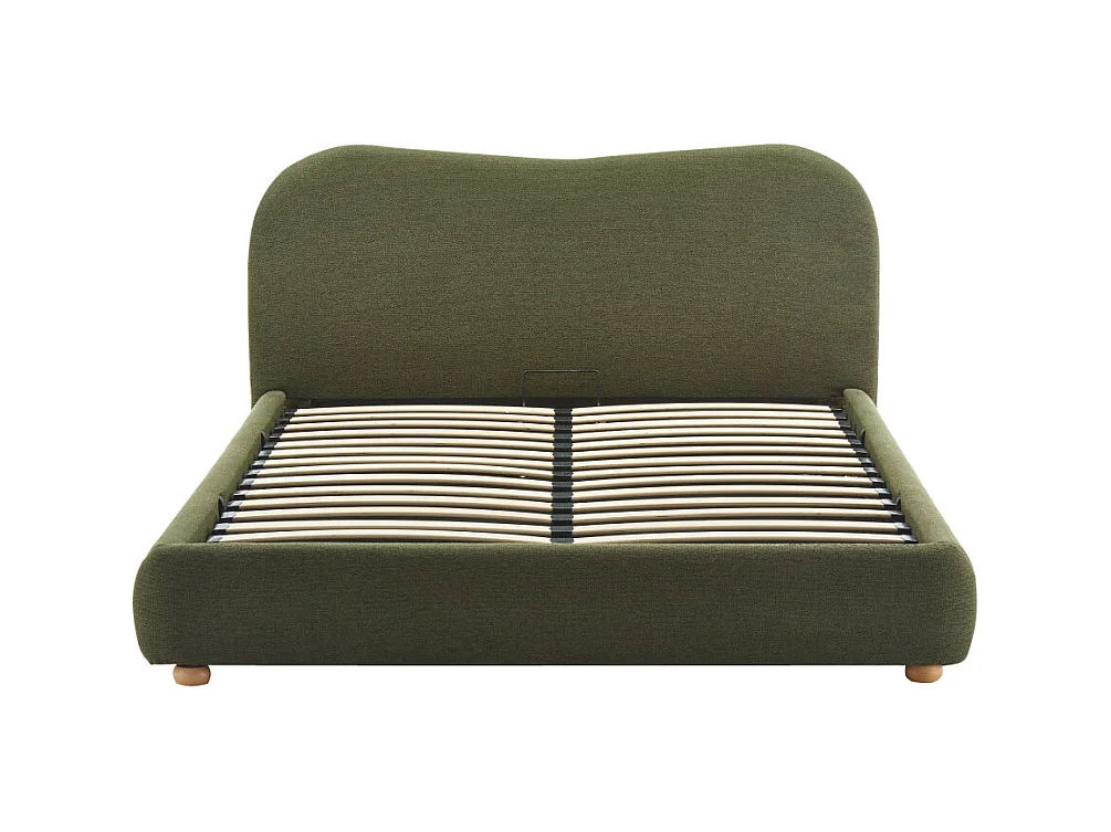 Napo - Lit coffre en tissu 160x200cm - Vert kaki