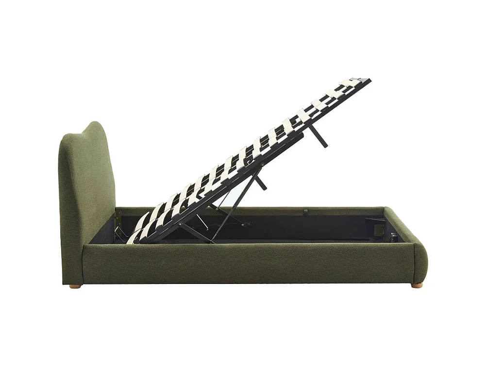 Napo - Lit coffre en tissu 160x200cm - Vert kaki