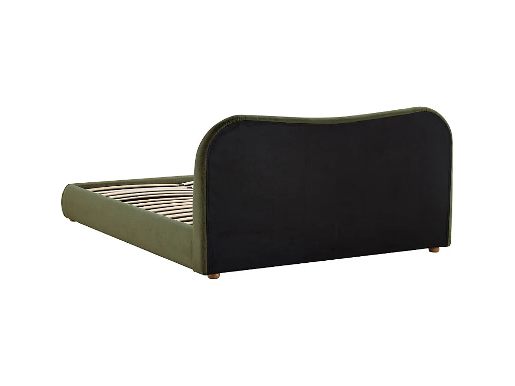 Napo - Lit coffre en tissu 160x200cm - Vert kaki