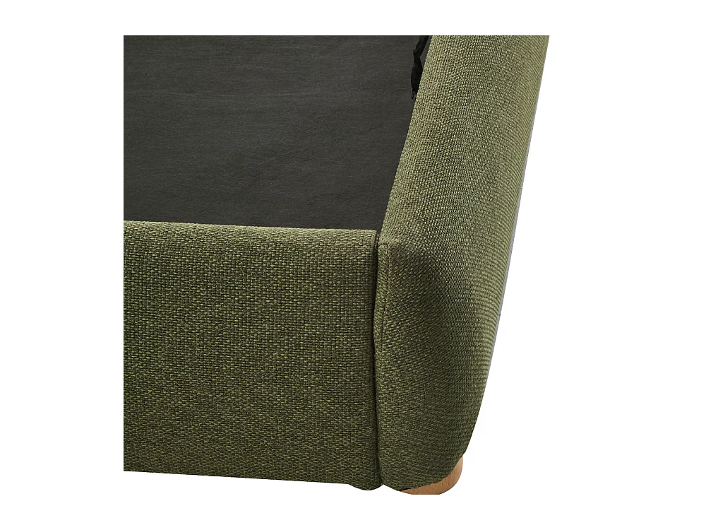 Napo - Lit coffre en tissu 160x200cm - Vert kaki