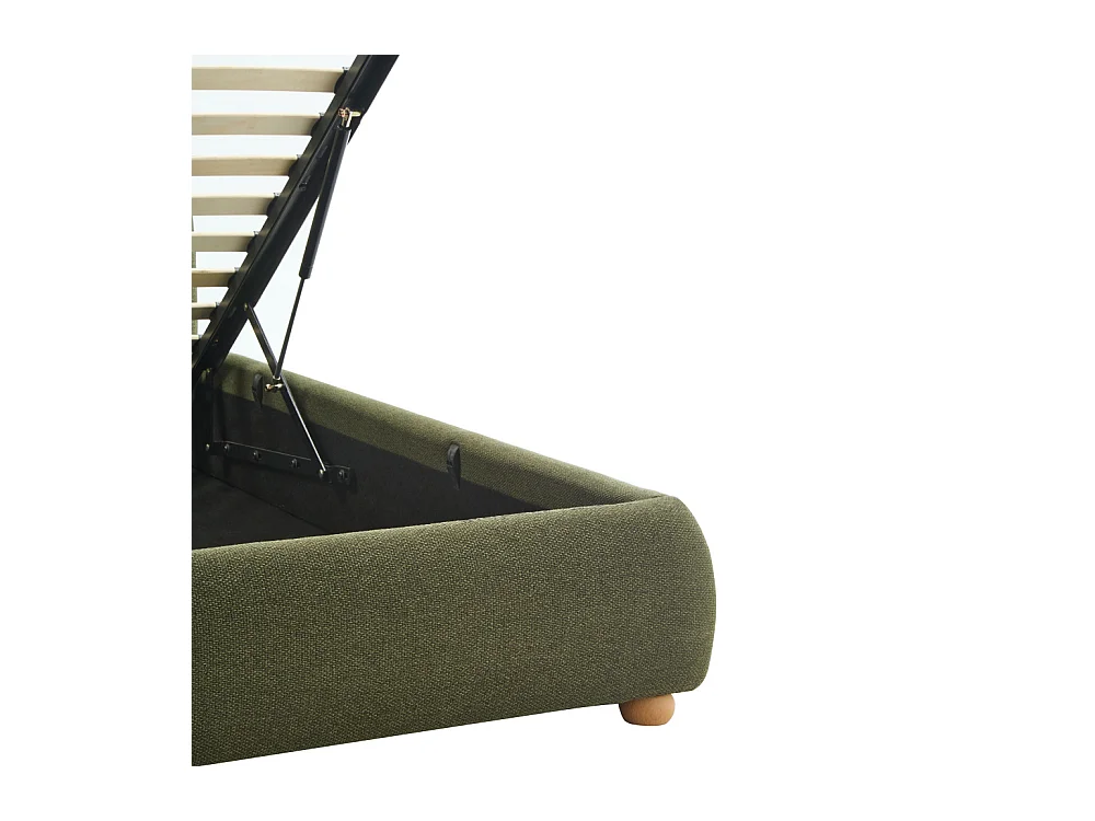 Napo - Lit coffre en tissu 160x200cm - Vert kaki