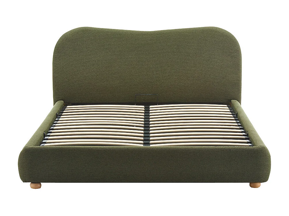Napo - Lit coffre en tissu 160x200cm - Vert kaki