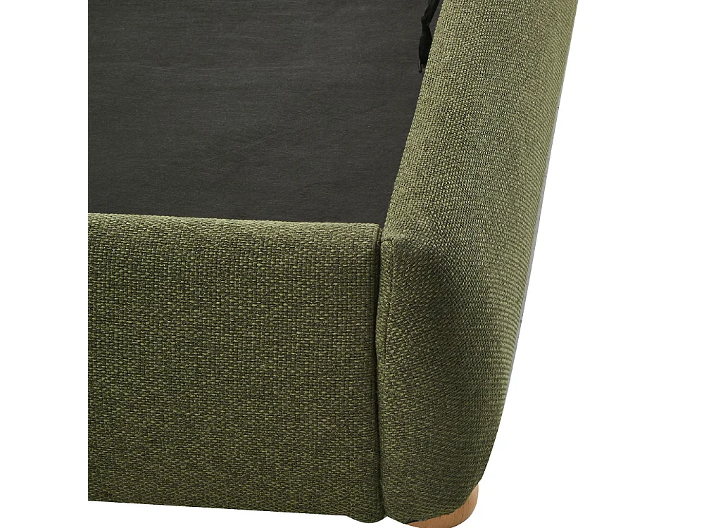 Napo - Lit coffre en tissu 160x200cm - Vert kaki