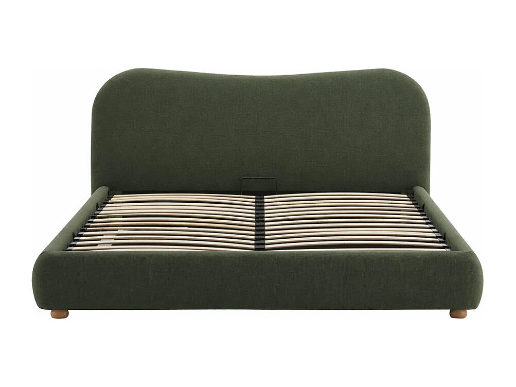 Napo - Lit coffre en tissu 160x200cm - Vert