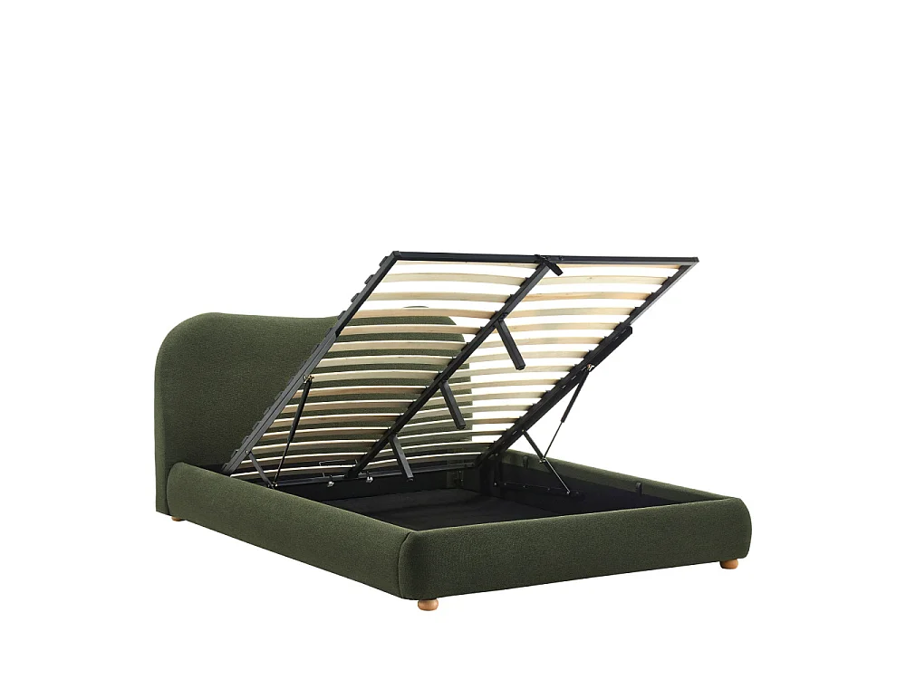 Napo - Lit coffre en tissu 160x200cm - Vert