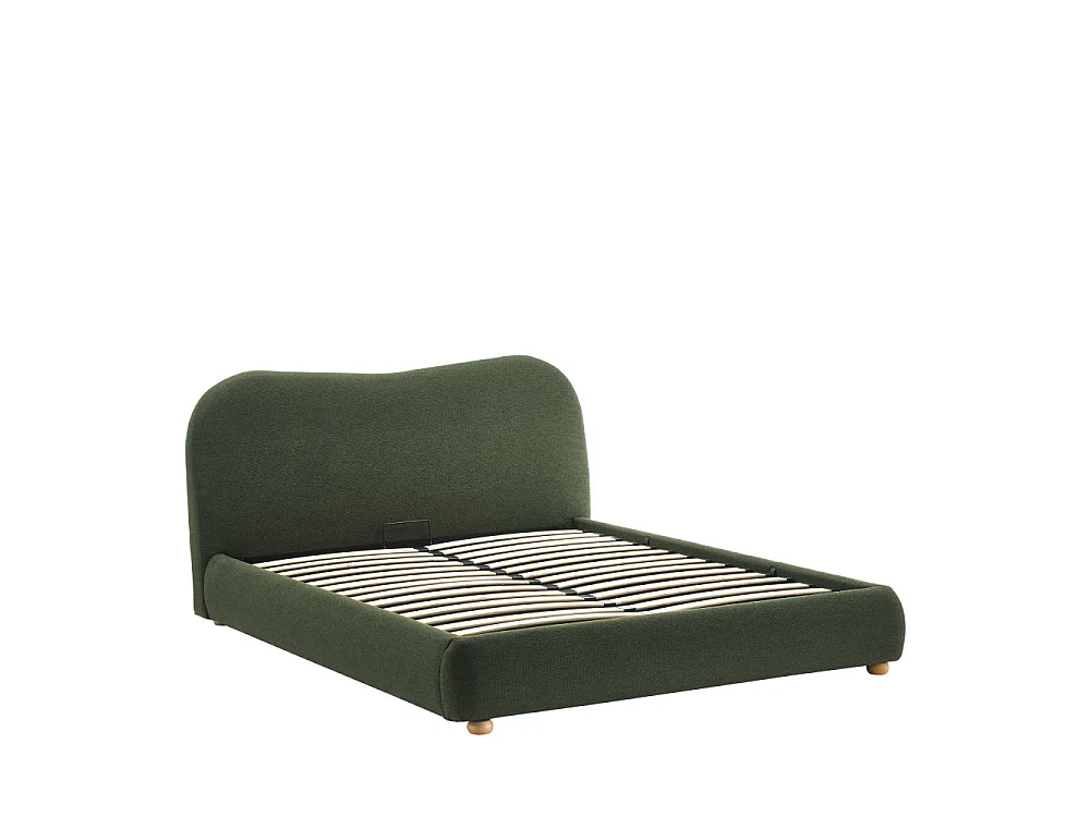 Napo - Lit coffre en tissu 160x200cm - Vert