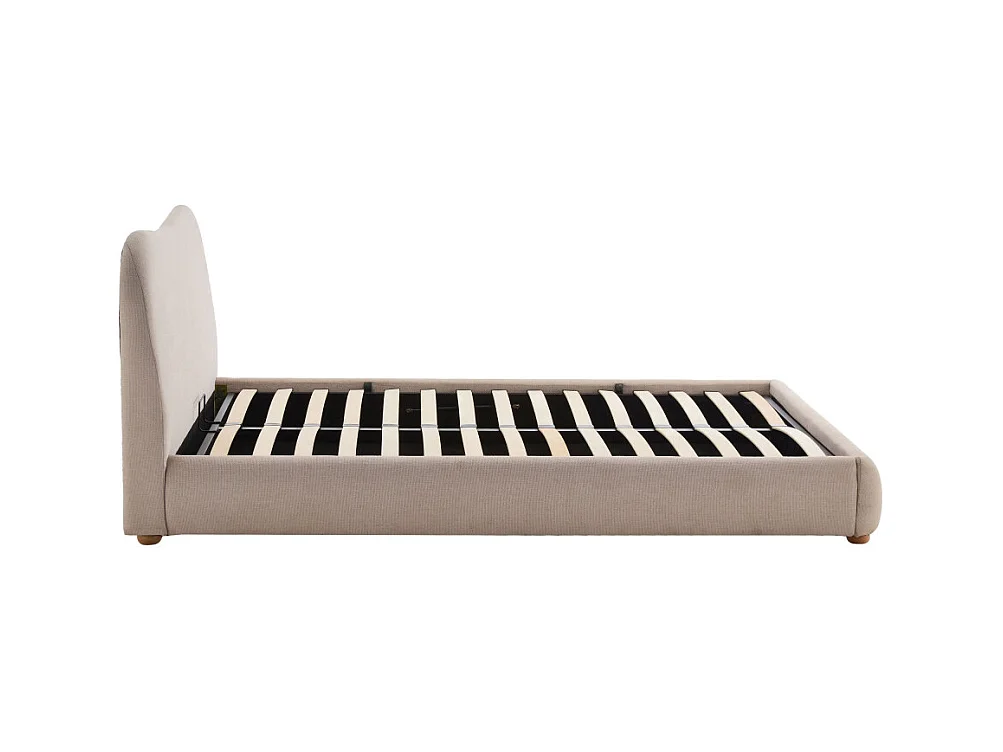 Napo - Lit coffre en tissu 160x200cm - Beige