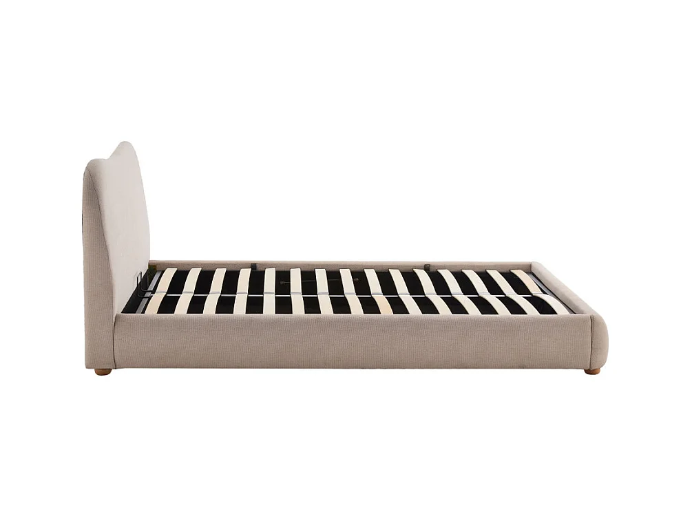 Napo - Lit coffre en tissu 160x200cm - Beige