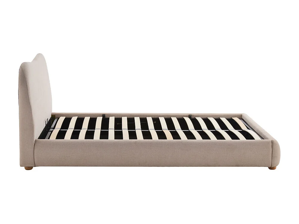 Napo - Lit coffre en tissu 160x200cm - Beige