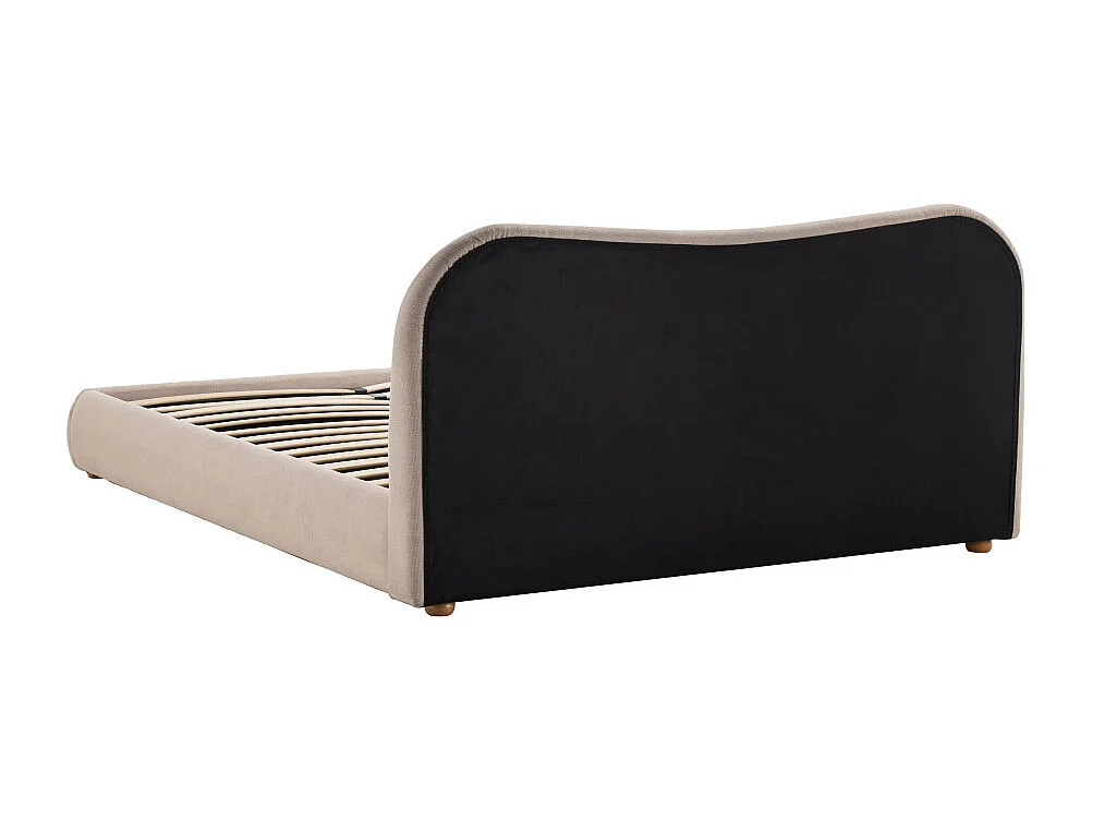 Napo - Lit coffre en tissu 160x200cm - Beige